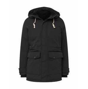 JACK & JONES Zimní parka 'Mash'  černá / bílá