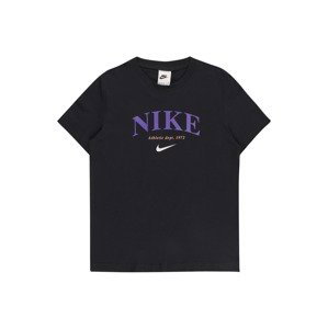 Nike Sportswear Tričko  černá / tmavě fialová / bílá / tělová