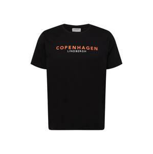 Lindbergh Tričko 'Copenhagen'  mandarinkoná / černá / bílá