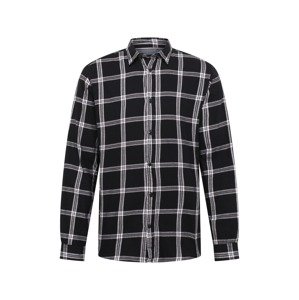 JACK & JONES Košile 'GINGHAM'  černá / šedá / bílá