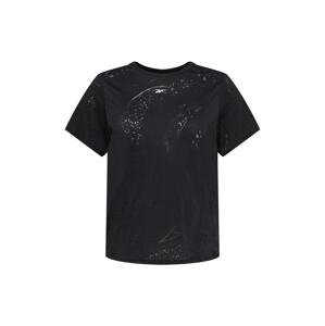 Reebok Sport Funkční tričko 'Burnout'  černá / stříbrná / bílá