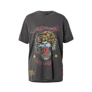 Ed Hardy Tričko 'TIGER'  limone / červená / černý melír / bílá