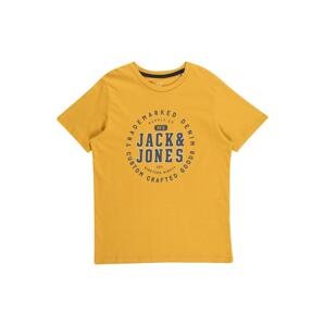 Jack & Jones Junior Tričko  marine modrá / zlatě žlutá / bílá