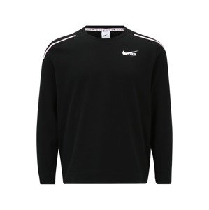 NIKE Sportovní mikina  černá / bílá