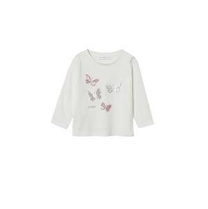 MANGO KIDS Tričko  starorůžová / stříbrná / offwhite