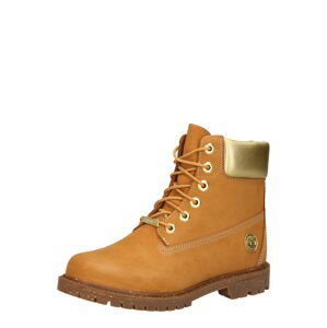 TIMBERLAND Šněrovací kozačky  zlatá / koňaková