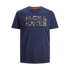 JACK & JONES Tričko 'RAMP'  námořnická modř / šedá / tmavě šedá / oranžová