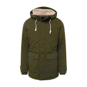 JACK & JONES Zimní parka 'Mash'  tmavě zelená / bílá