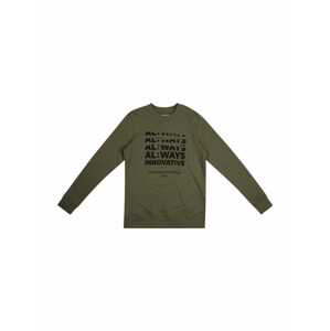 Jack & Jones Junior Mikina 'Sustain'  khaki / černá