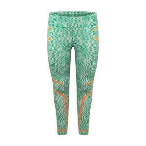 ADIDAS BY STELLA MCCARTNEY Sportovní kalhoty  trávově zelená / oranžová / bílá