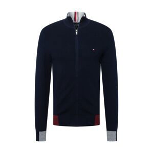 TOMMY HILFIGER Kardigan  námořnická modř / šedý melír / tmavě červená / bílá