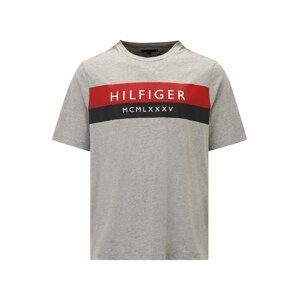 Tommy Hilfiger Big & Tall Tričko  šedý melír / červená / černá / bílá