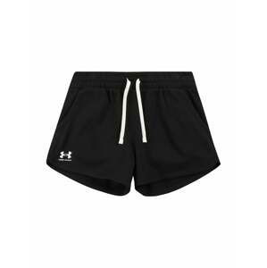 UNDER ARMOUR Sportovní kalhoty  černá / bílá