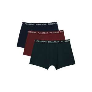 Pull&Bear Boxerky  bílá / námořnická modř / jedle / burgundská červeň