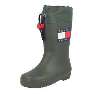 TOMMY HILFIGER Gumové holínky  námořnická modř / khaki / červená / bílá