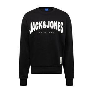 JACK & JONES Mikina 'JORARCH'  černá / bílá