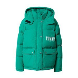 Tommy Jeans Zimní bunda  trávově zelená / bílá