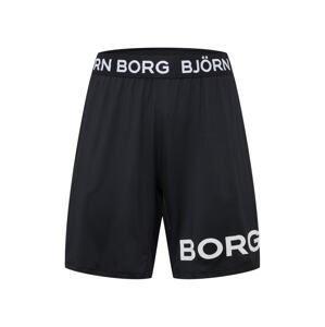 BJÖRN BORG Sportovní kalhoty  černá / bílá