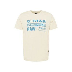 G-Star RAW Tričko  krémová / azurová