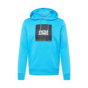 JACK & JONES Mikina 'Lock'  nebeská modř / černá / bílá