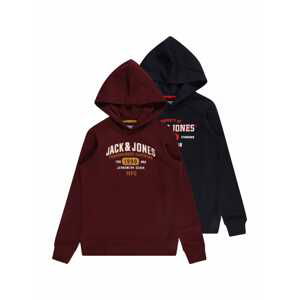 Jack & Jones Junior Mikina  červená / vínově červená / černá / bílá