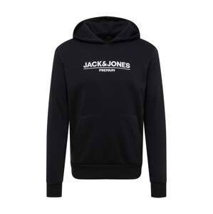 JACK & JONES Mikina 'BLAJADON'  černá / bílá