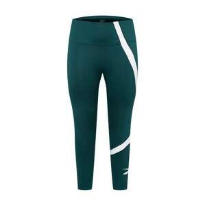 Reebok Sport Sportovní kalhoty 'Workout Ready'  tmavě zelená / bílá