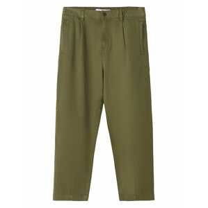 Bershka Kalhoty se sklady v pase  khaki