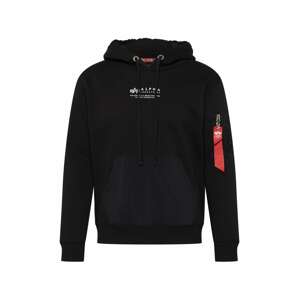 ALPHA INDUSTRIES Mikina  černá / bílá