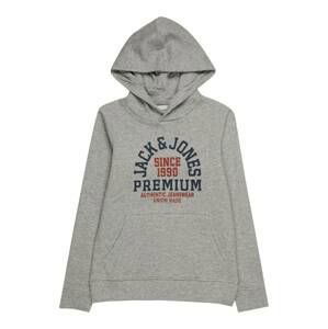 Jack & Jones Junior Mikina 'BOOSTER'  tmavě modrá / šedý melír / karmínově červené