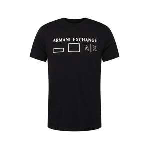 ARMANI EXCHANGE Tričko  černá / bílá