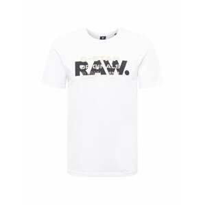 G-Star RAW Tričko  světle šedá / černá / bílá