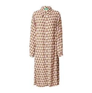 UNITED COLORS OF BENETTON Košilové šaty  béžová / okrová / fialová / bledě fialová