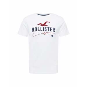 HOLLISTER Tričko  bílá / černá / červená třešeň