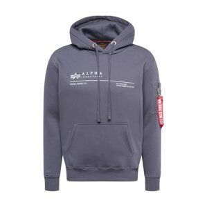 ALPHA INDUSTRIES Mikina  grafitová / světle šedá / červená