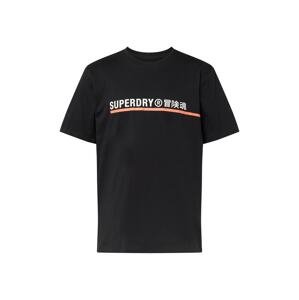 Superdry Tričko  lososová / černá / bílá