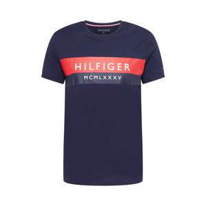 TOMMY HILFIGER Tričko  tmavě modrá / světle červená / bílá