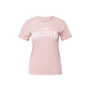 HOLLISTER Tričko  růžová / bílá