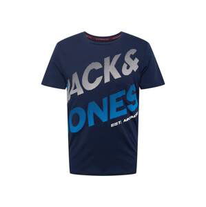 JACK & JONES Tričko 'FORMATION'  námořnická modř / tmavě modrá / bílá