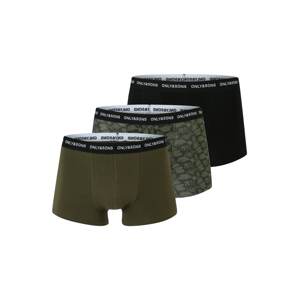 Only & Sons Boxerky 'KASPER'  olivová / černá / bílá