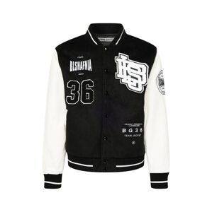 BLS HAFNIA Přechodná bunda 'Varsity Letterman'  černá / bílá