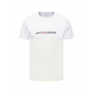 JACK & JONES Tričko  červená / černá / bílá / bílý melír
