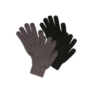 ONLY Prstové rukavice 'MAGIC'  šedobéžová / černá