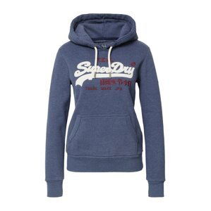 Superdry Mikina  modrý melír / burgundská červeň / bílá