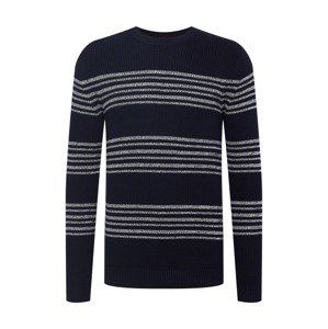 JACK & JONES Svetr 'WILBERT'  marine modrá / bílá