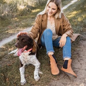 GROUNDIES CAMDEN Cognac | Chelsea zateplené barefoot boty - 41