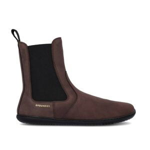 GROUNDIES CAMDEN Dark Brown Barefoot+ | Chelsea zateplené barefoot boty - 37