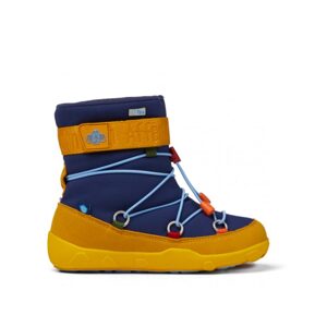 AFFENZAHN SNOWY WITTY VEGAN SNOWBOOT TUKAN Blue Yellow | Dětské zimní zateplené barefoot boty - 23