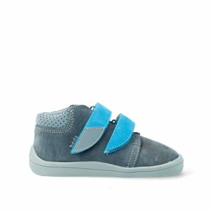 BEDA CELOROČNÍ VELUR ROBIN Blue - užší kotník | Dětské barefoot tenisky - 23