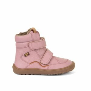 FRODDO VYŠŠÍ KOŽENÉ BOTY WAVE Zimní Pink | Dětské zimní zateplené barefoot boty - 25